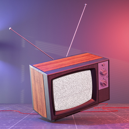 Old TV with Noise. 3D Render