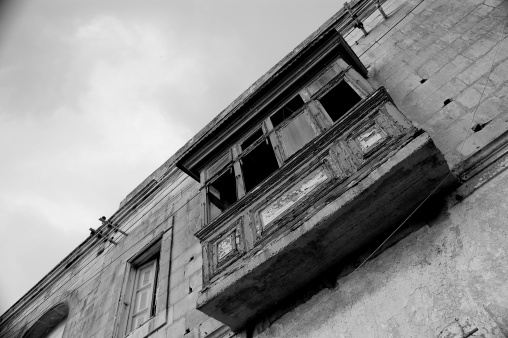 A very old traditional maltese balcony in a very very bad state....