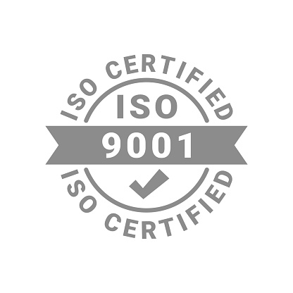 9001 certificate badge vector icon