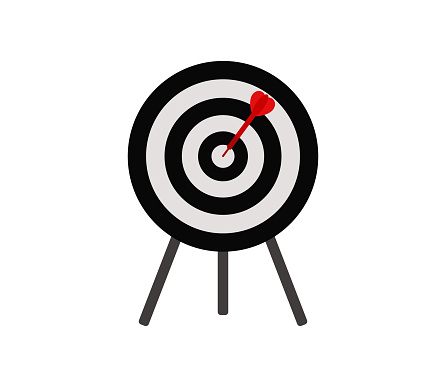 Success And Goal Achieve Concept With Target And Dart Arrow