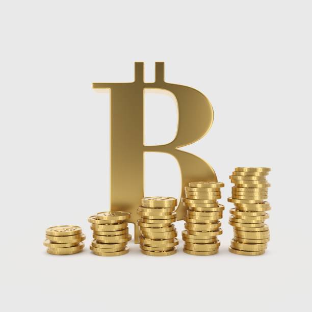 Bitcoin crypto currency concept background stock photo