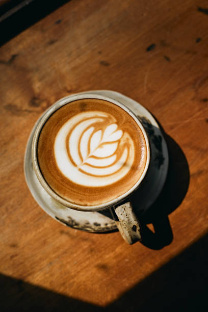 istock Selective focus cup of hot latte art coffee 1467873907