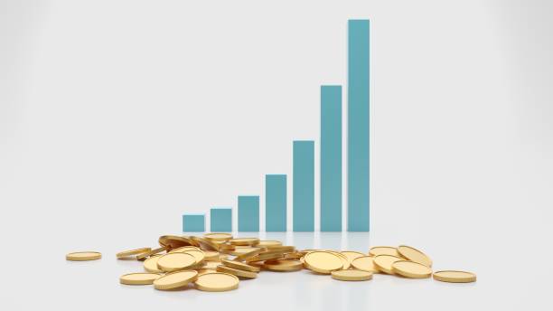 istock Golden coins with financial bar graph 1467874330