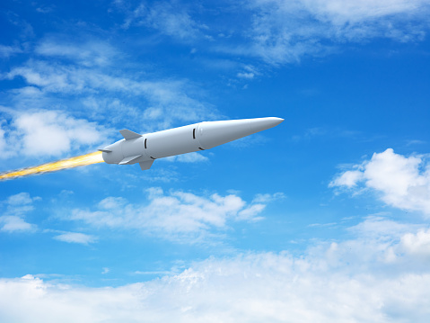 rockets take off 3d illustration