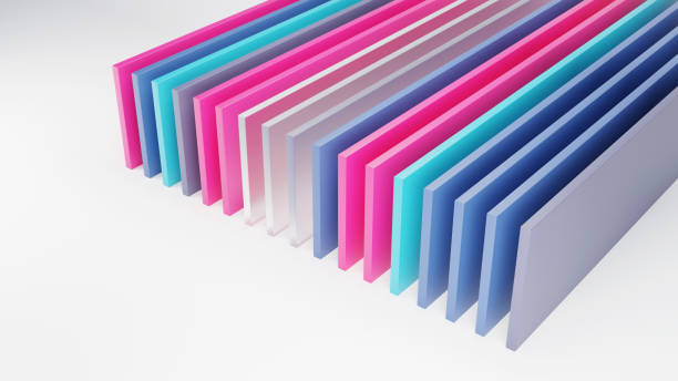 istock Colorful planks in Glassmorphism style 3d render 1467877054