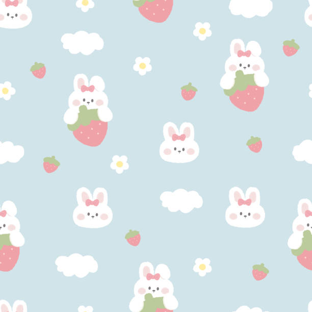 970+ Bunny And Strawberries Stock Illustrations, Royalty-Free