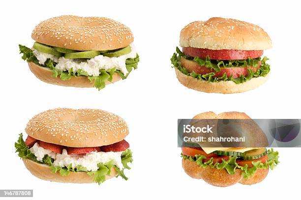 Healthy Sandwich Stock Photo - Download Image Now - Bagel, Cream Cheese, Cucumber