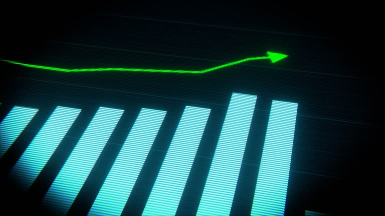 Stock market animated graphic. Stock price chart.