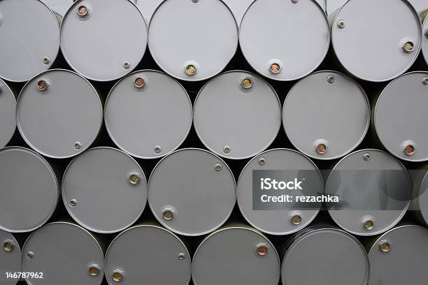 Oil Barrels Stock Photo - Download Image Now - Steel Drum, Barrel, Drum - Container