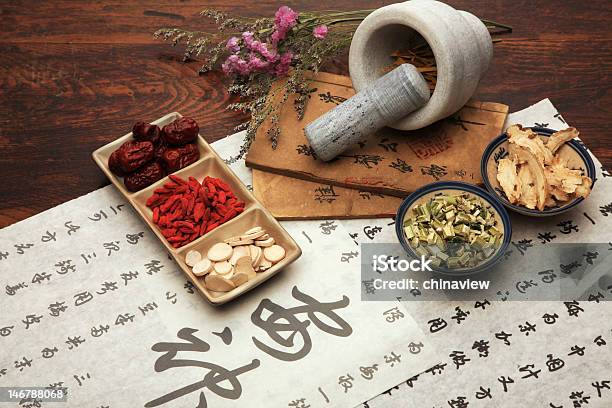 A Set Of Chinese Herbal Medicine And Tea Set Stock Photo - Download Image Now - Chinese Herbal Medicine, Chinese Culture, China - East Asia
