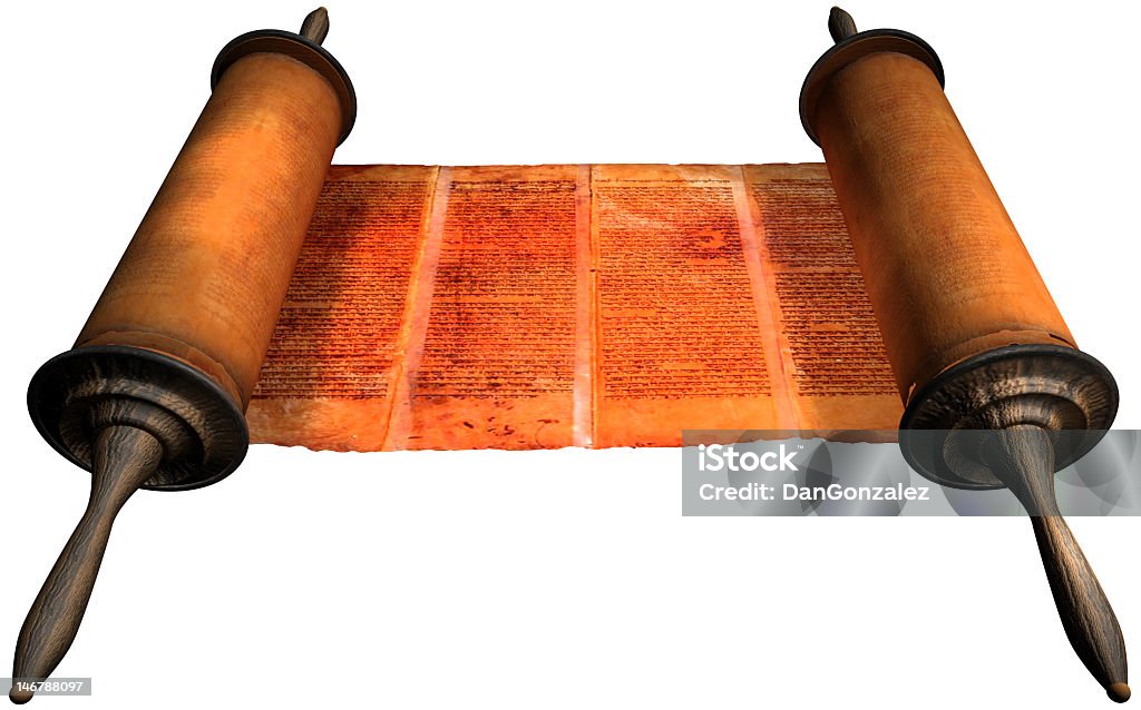 Ancient Torah scroll isolated on white background Torah Scroll Torah Stock Photo