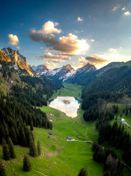 istock A mountain lake surrounded by forests mountains 1467882108