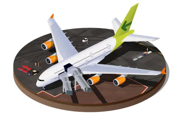 Vector illustration of plane before departure