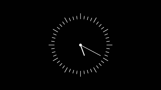 Wall Clock. Clock icon isolated on black background.