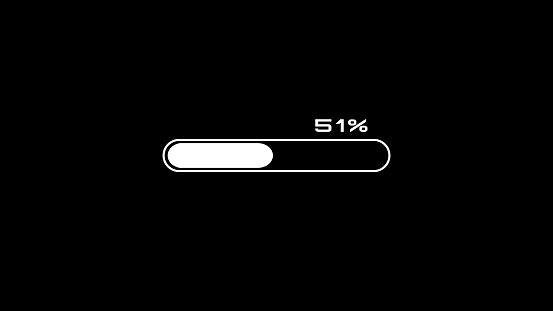 Loading scale. Loading loop. Loading bar. Buffering circle. Loading progress bar indicator.