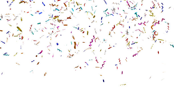 istock Multicolored confetti.  isolated on white background with clipping path. 3D illustration 1467888000