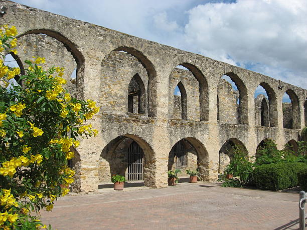 istock Arched stone mission walls 146789214