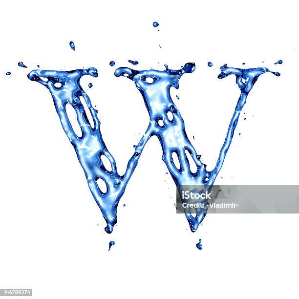 Blue Liquid Water Letter W Stock Photo - Download Image Now - Letter W, Water, Alphabet