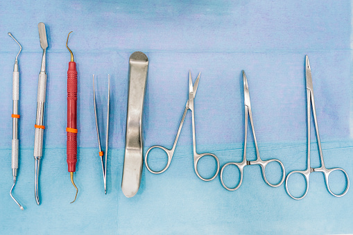 Stock photo of medical equipment used in dental clinic.