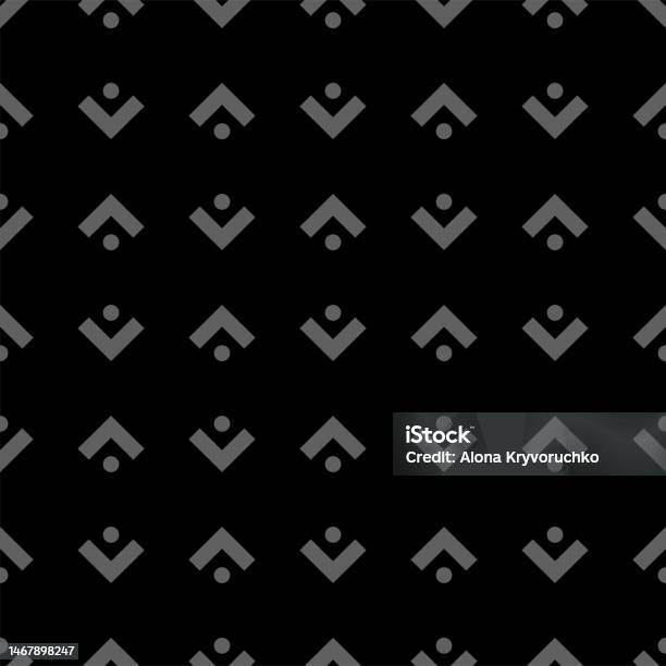 Vector Grey Black And White Abstract Geometric Seamless Pattern ...