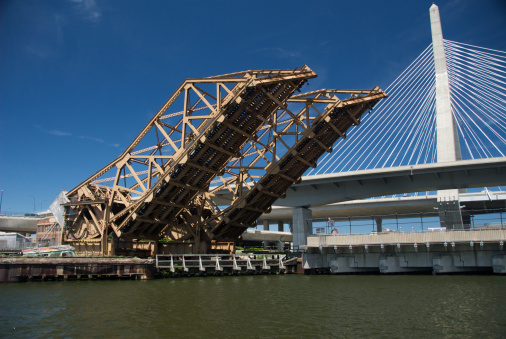 Draw Bridge Train Boston Train Draw Bridge Stock Photo - Download Image Now - Boston ...