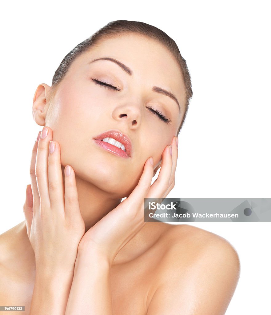 Beautiful young lady with eyes closed 20-24 Years Stock Photo