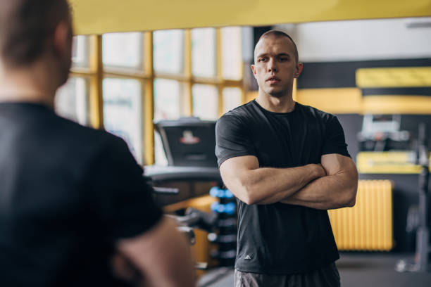 istock Fit man in gym 1467905882