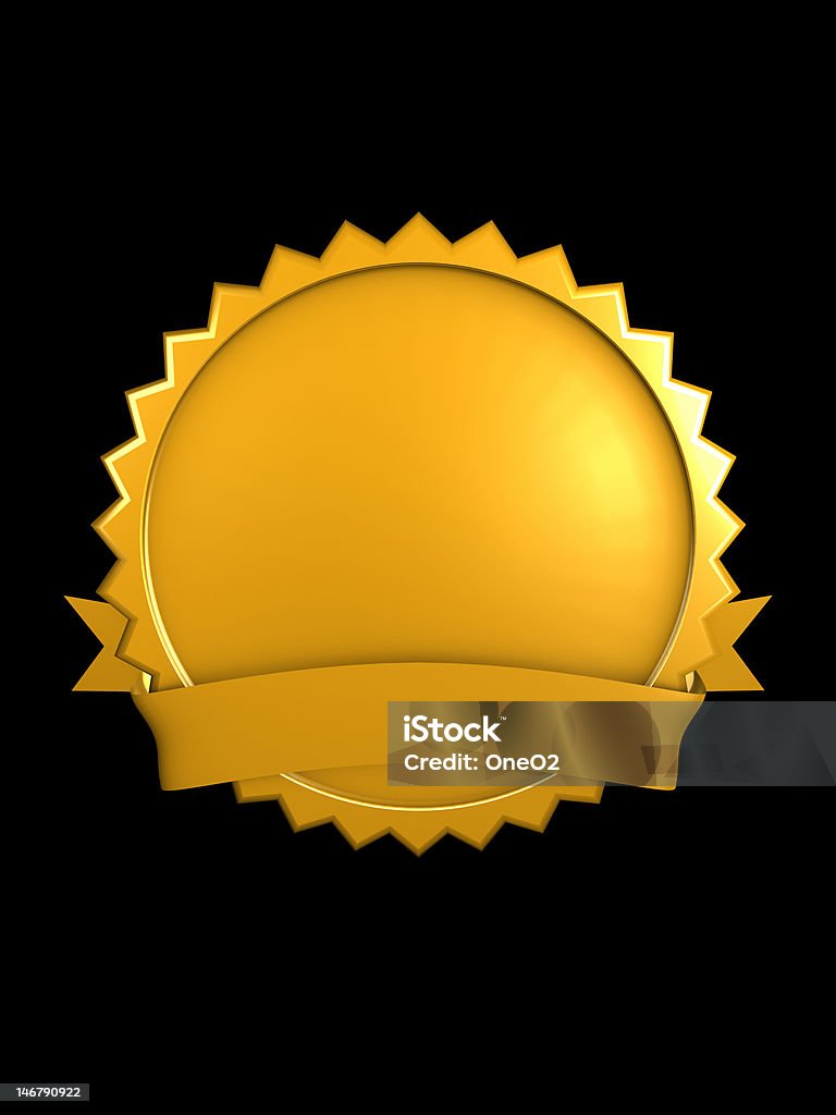 3 D Imagem de ouro emblema de Marca de Lenços de Papel - Royalty-free Certidão Foto de stock