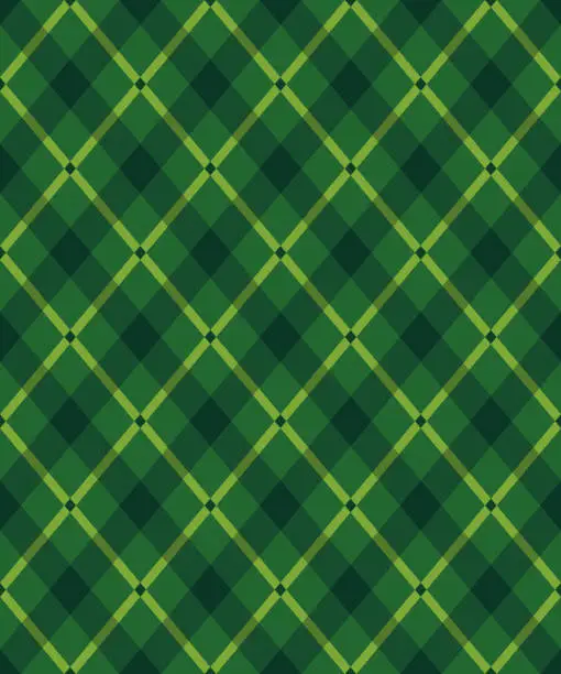 Vector illustration of Irish tartan seamless pattern background.