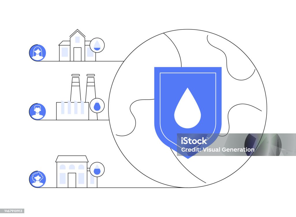 Water Usage Vector Water Consumption Abstract Concept Vector Illustration Stock ...