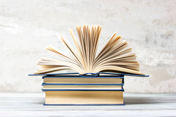 istock Vintage old hardback books. Education background. Back to school. Copy Space. 1467911455