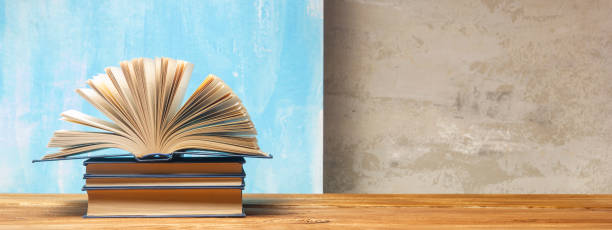 istock Vintage old hardback books. Education background. Back to school. Copy Space. 1467911479