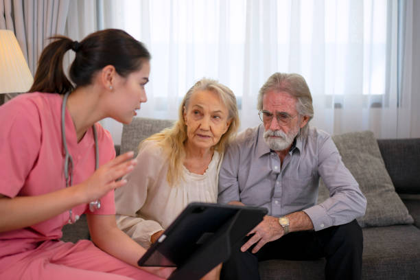 istock Doctor go to see patient at home. 1467913462