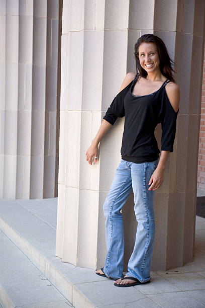 istock Young Woman Standing next to a Column 146791486