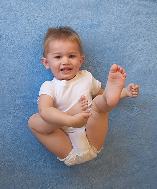 Playful baby stock photo