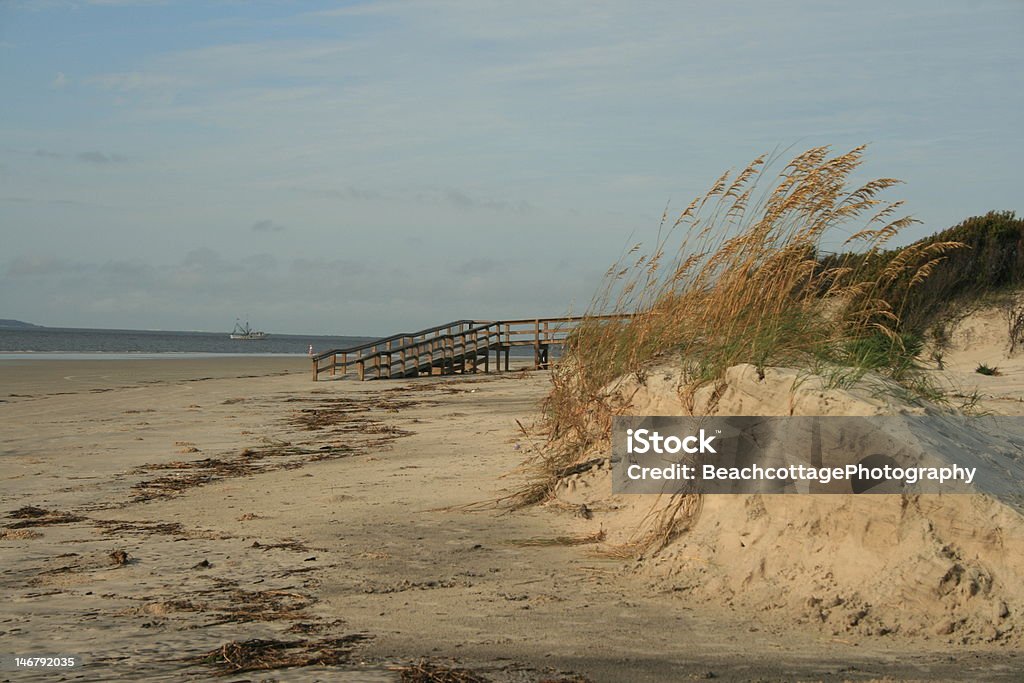 Jekyll �пляж с дюны и Морская Трава - Стоковые фото Джекилл роялти-фри