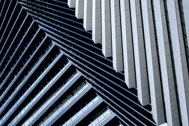 istock Beautiful geometric background two high-rise building. 1467924052