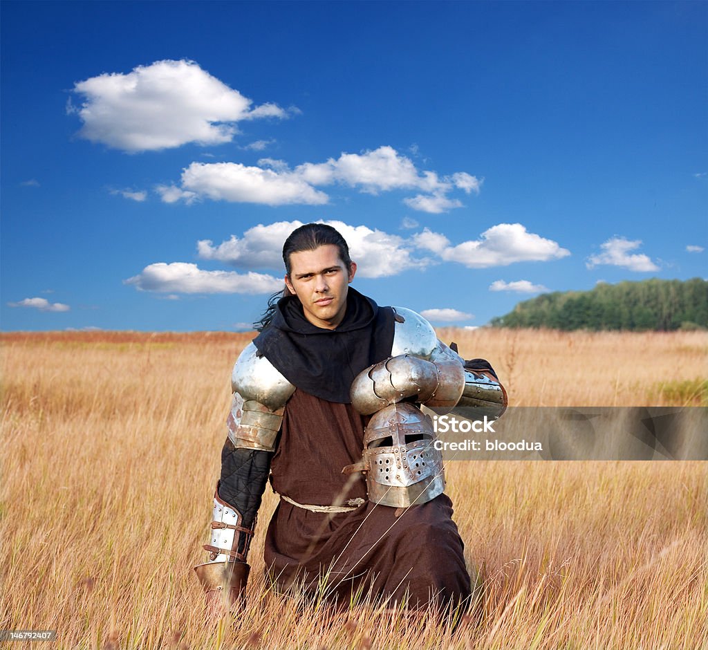 Medieval knight Medieval knight in the field Armed Forces Stock Photo