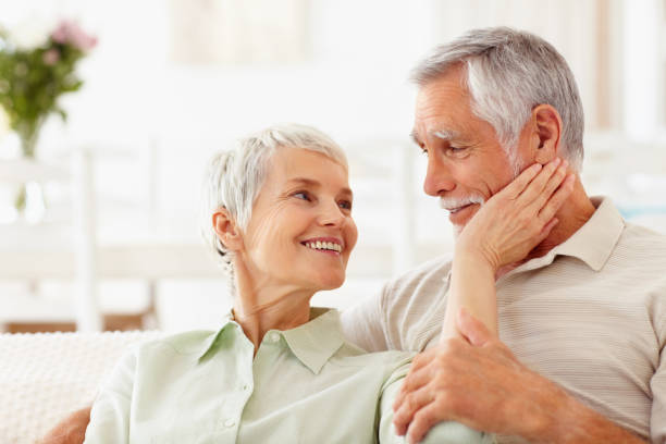 istock Happy senior couple having a good time at home 146792596