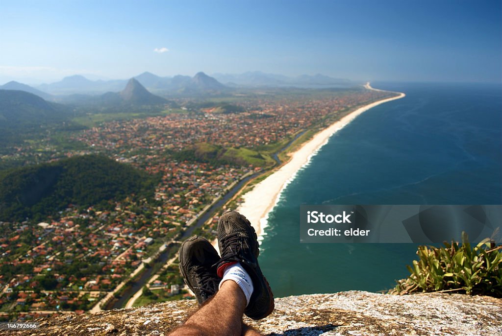 Resting on top of the Mourao Mountain Atlantic Ocean Stock Photo