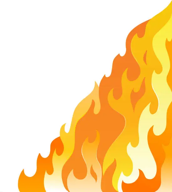 Vector illustration of fire corner