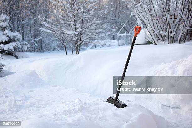 Shovel In Snow Stock Photo - Download Image Now - Blizzard, Cold Temperature, Digging