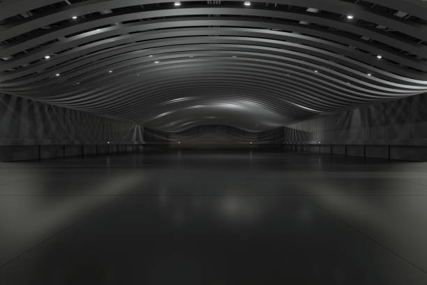 istock Empty hall exhibition centre.The backdrop for exhibition stands, booth,market,trade show.Conversation for activity,meeting.Arena for entertainment,event,sports.Indoor for Factory,showroom.3d render. 1467929681