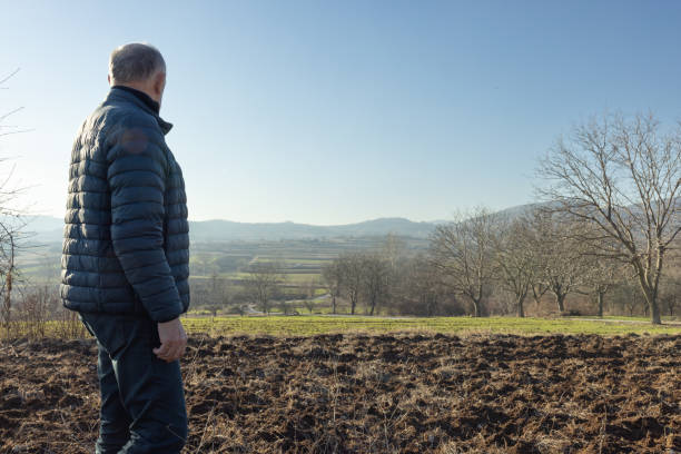 Carefree businessman looking at the scenic landscape in the nature