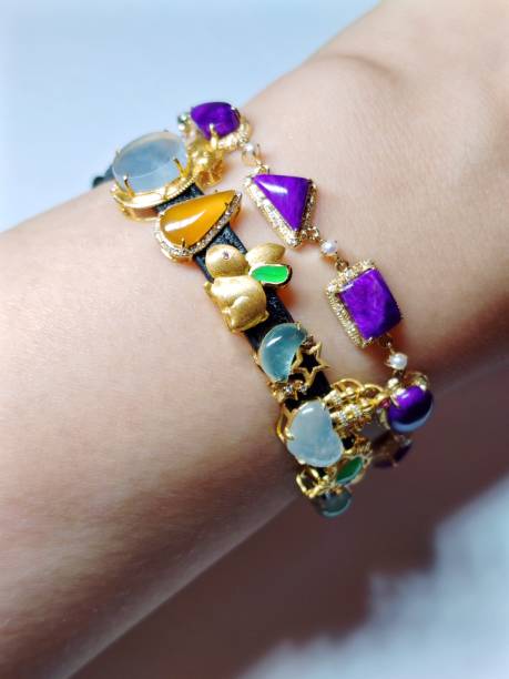 istock Sugilite and jade bracelet 1467929967