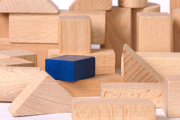 istock One blue wood brick among naturals 146793098