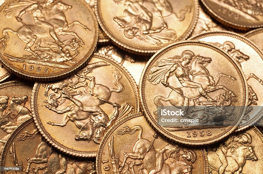 British gold soberanos - Foto de stock de Cultura Britânica royalty-free