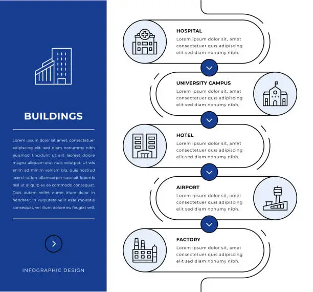 Vector illustration of Buildings Infographic Design