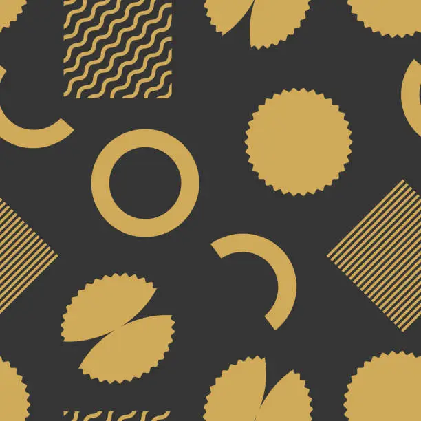 Vector illustration of Pasta geometric seamless pattern
