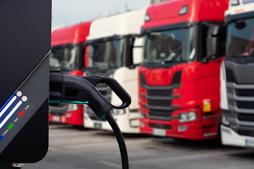 Electric truck charging station